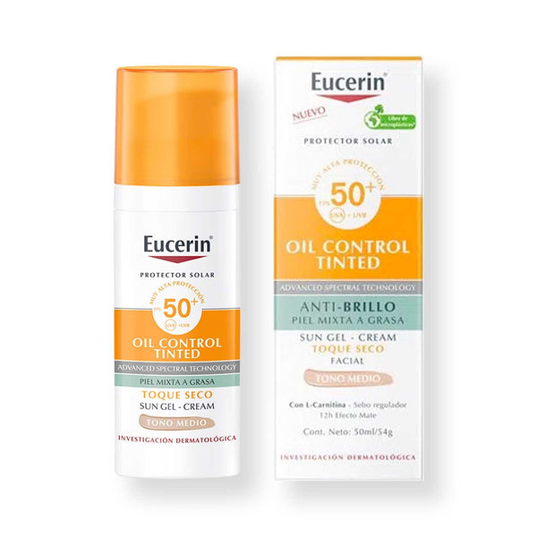 Eucerin Protector Solar Toque Seco Oil Control FPS 50+ Tono Medio |50 ml