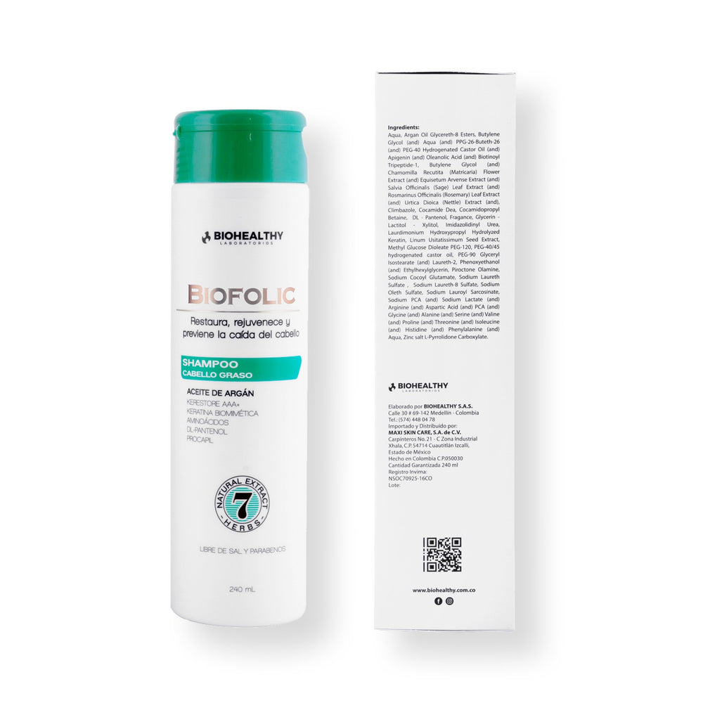 Biofolic Shampoo Anticaída Cabello Graso | 240 ml