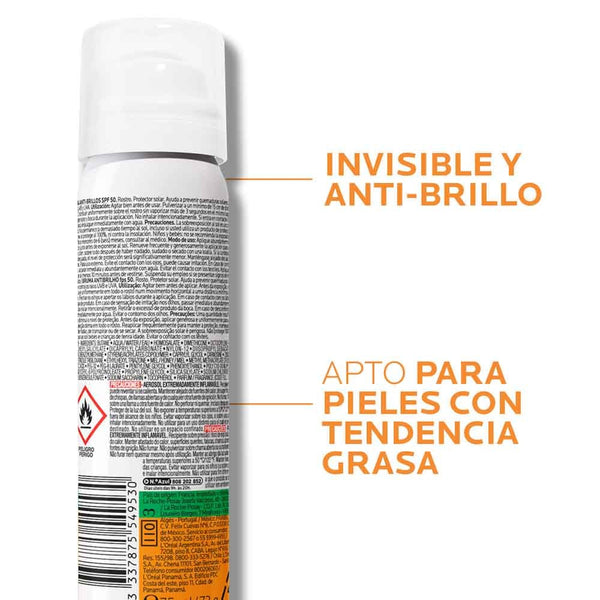Anthelios Bruma Facial Invisible Antibrillo SPF 50 | 75 ml