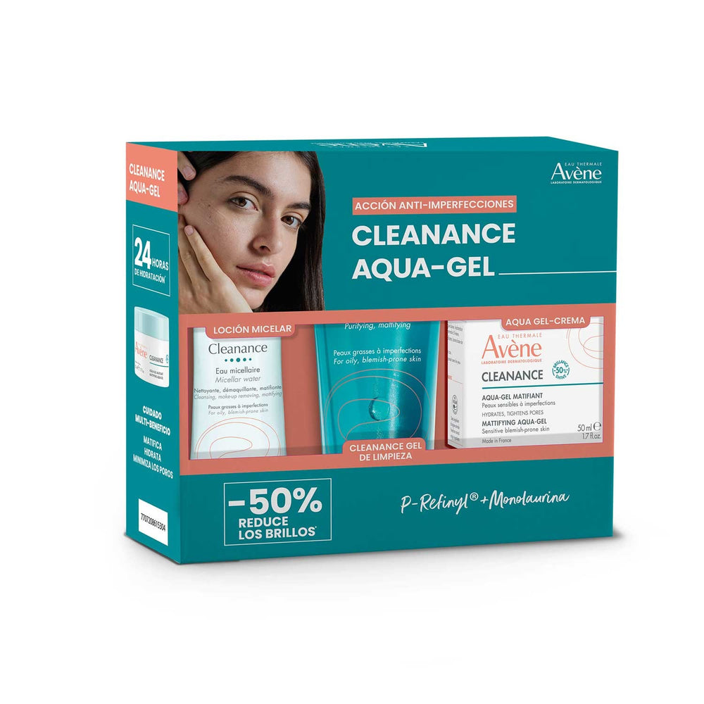 Kit Avène Cleanance Aqua Gel + Cleanance Gel + Micelar Cleanance | 50 ml/ 200 ml / 100 ml