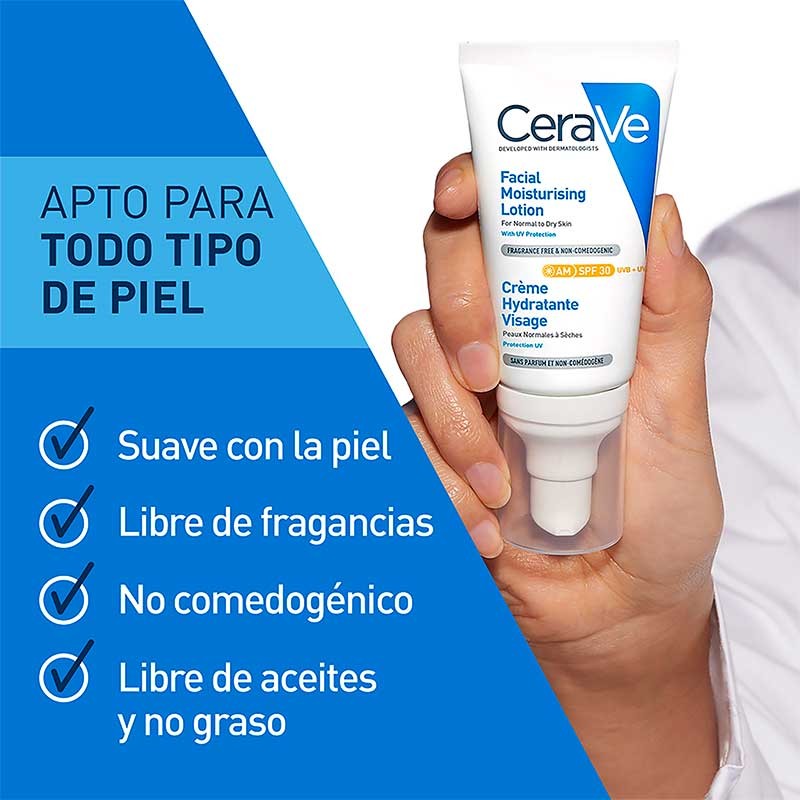 CeraVe Loción Hidratante Rostro SPF 30 | 52 ml