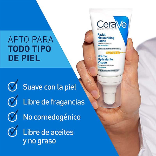 CeraVe Loción Hidratante Rostro SPF 30 | 52 ml