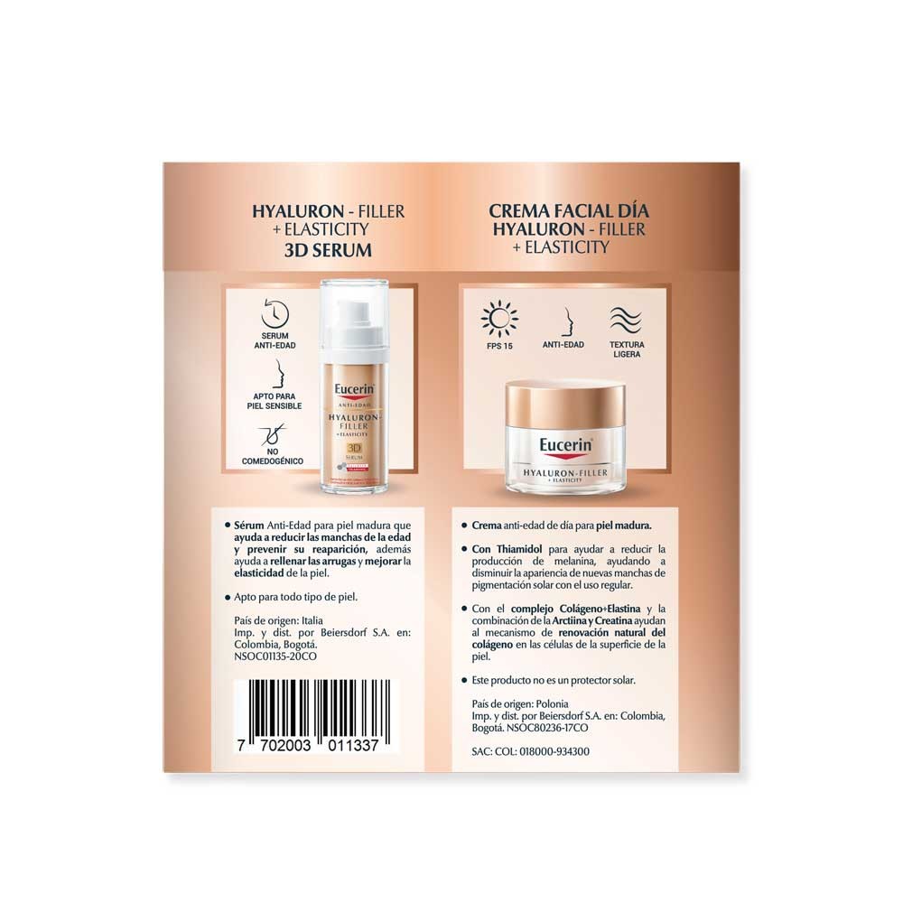 Kit Eucerin Elasticity Serum Crema de día | 30 ml/ 50 ml