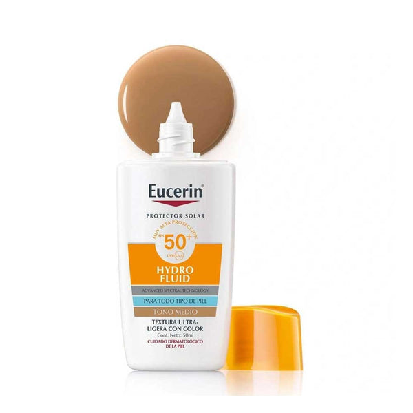 Eucerin Hydro Fluido Textura Ultra Ligera FPS 50+ Protector Solar Tono Medio | 50 ml