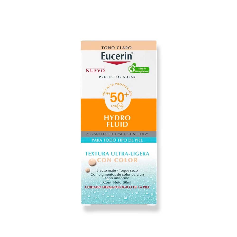 Eucerin Hydro Fluido Ultra Ligero FPS 50+ Protector Solar Tono Claro | 50 ml