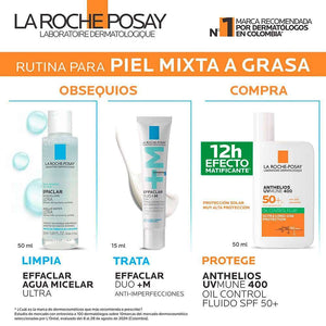 Kit Anthelios UVMune 400 + Effaclar Micelar + Effaclar Dúo | 50 ml/50 ml/15ml