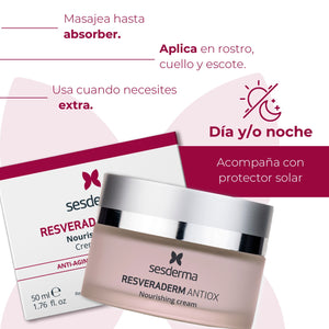 Resveraderm Crema Nutritiva Antiedad | 50 ml