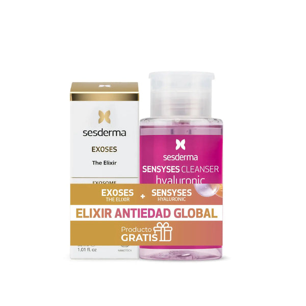 Kit Elixir Antiedad Global: Exoses Sérum +Sensyses Cleanser Hyaluronic | 30 ml/200 ml