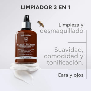 Apivita Cleansing Milk 3 in 1 - Face-Eyes | 300 ml